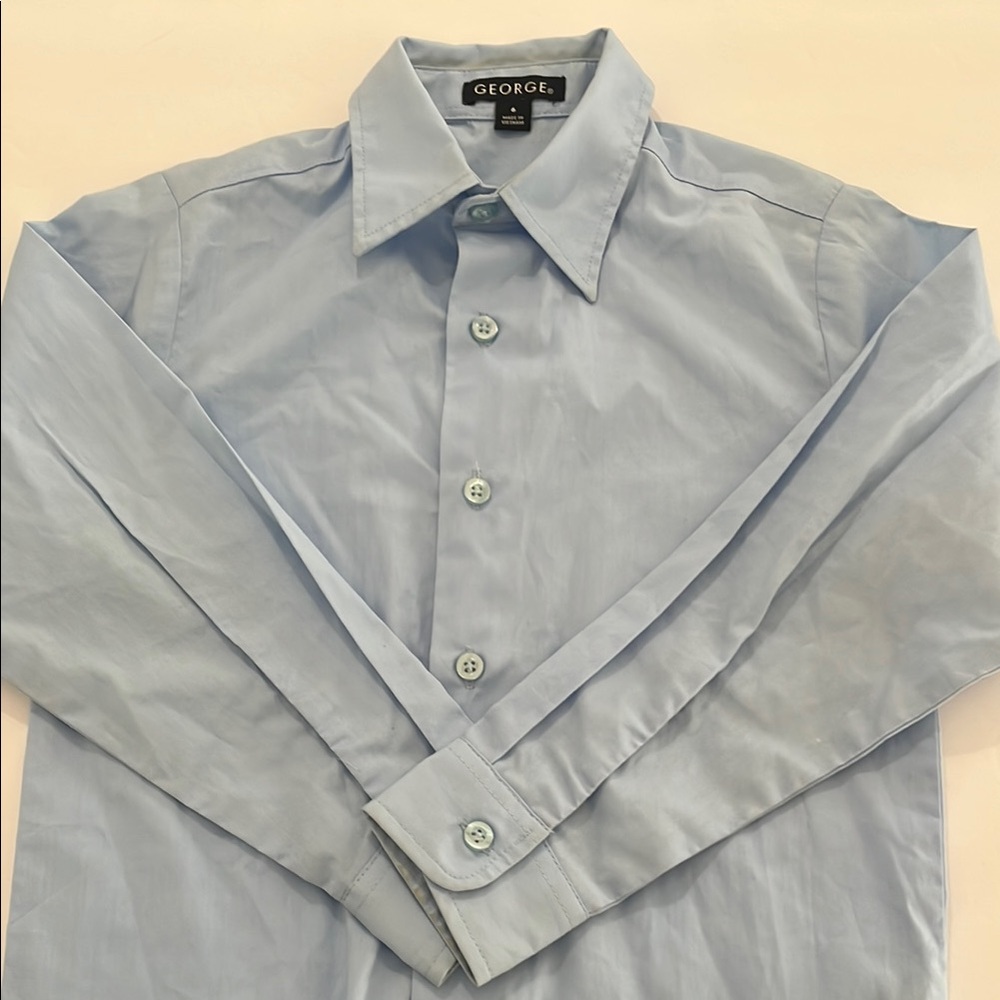 Classic Kids (6) Light Blue Button Down Collared Dress Shirt